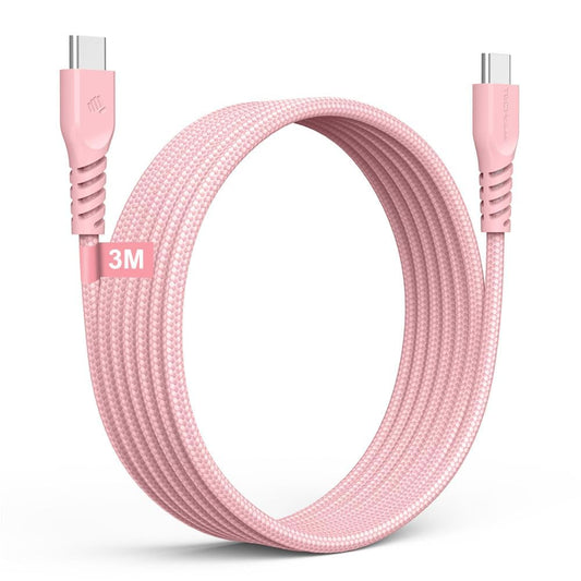 TECHGEAR USB C to USB C 3M Long Charger Cable 60W Strong Braided Fast Charging Type C to C Data Lead for iPhone 17 16 15 Pro Max, iPad A16/Air/Pro, Samsung S26 S25 S24 A56 A15 A16, Pixel, Honor Switch