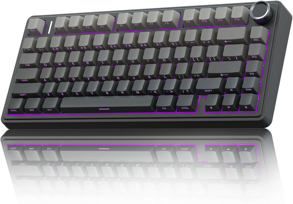 AULA F75 75% Wireless Mechanical Keyboard,2.4Ghz/Type-C/BT5.0 Gaming Keyboards,Advanced Structure,Side Engraved,RGB Backlight,Hot Swappable Custom Keyboard for PC/Mac (Black)