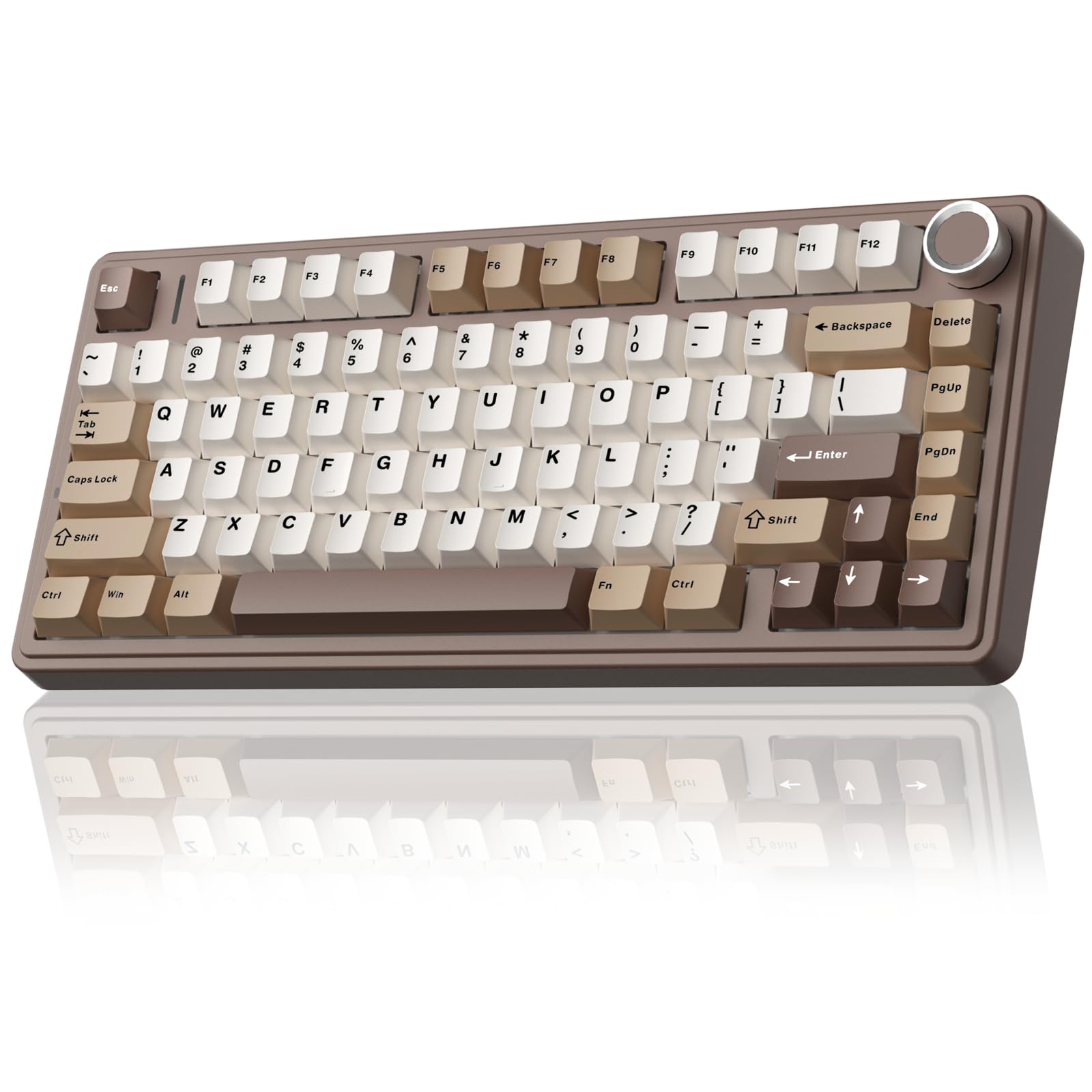 AULA F75 75% Wireless Mechanical Keyboard,2.4Ghz/Type-C/BT5.0 Gaming Keyboards,Advanced Structure,Side Engraved,RGB Backlight,Hot Swappable Custom Keyboard for PC/Mac (Black)