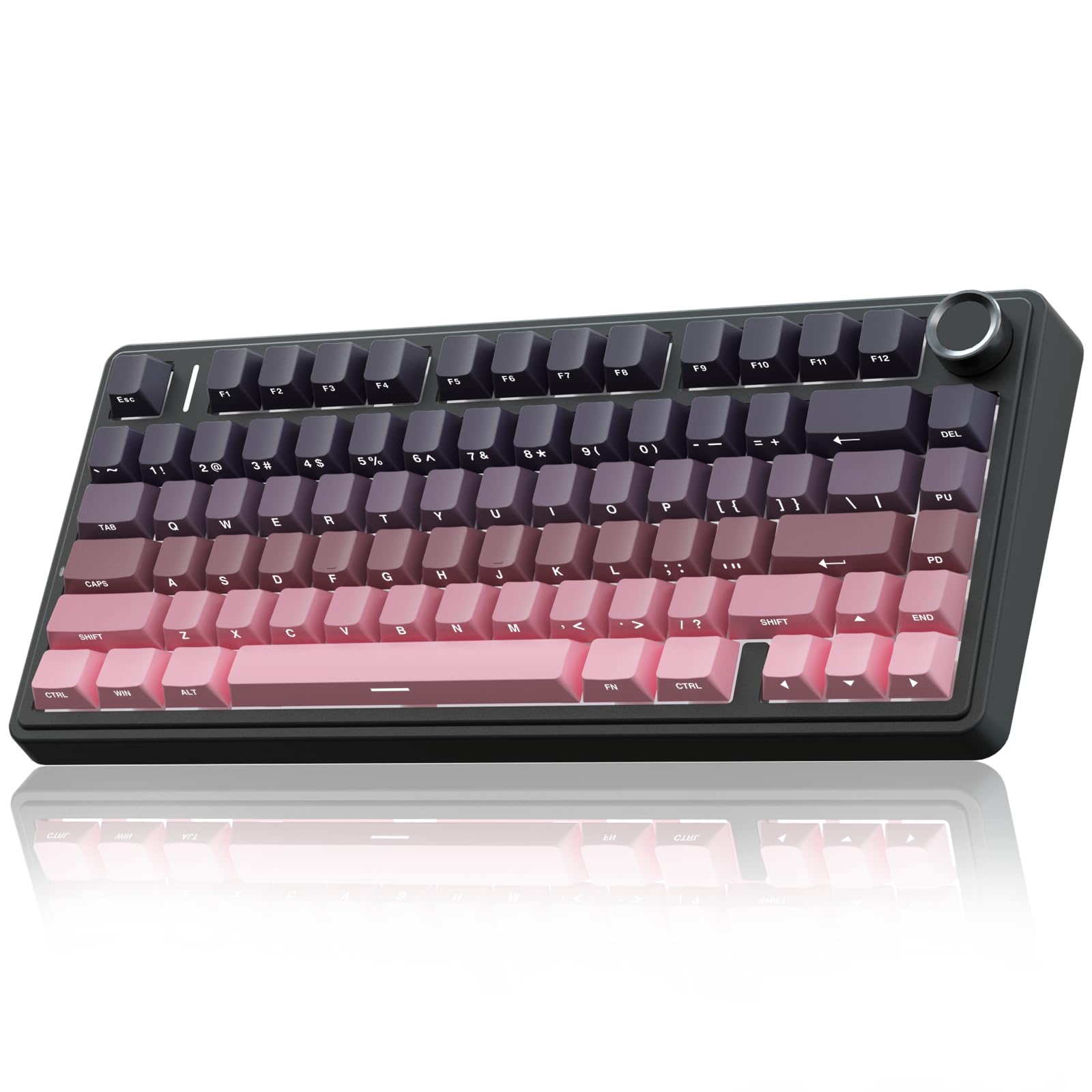 AULA F75 75% Wireless Mechanical Keyboard,2.4Ghz/Type-C/BT5.0 Gaming Keyboards,Advanced Structure,Side Engraved,RGB Backlight,Hot Swappable Custom Keyboard for PC/Mac (Black)