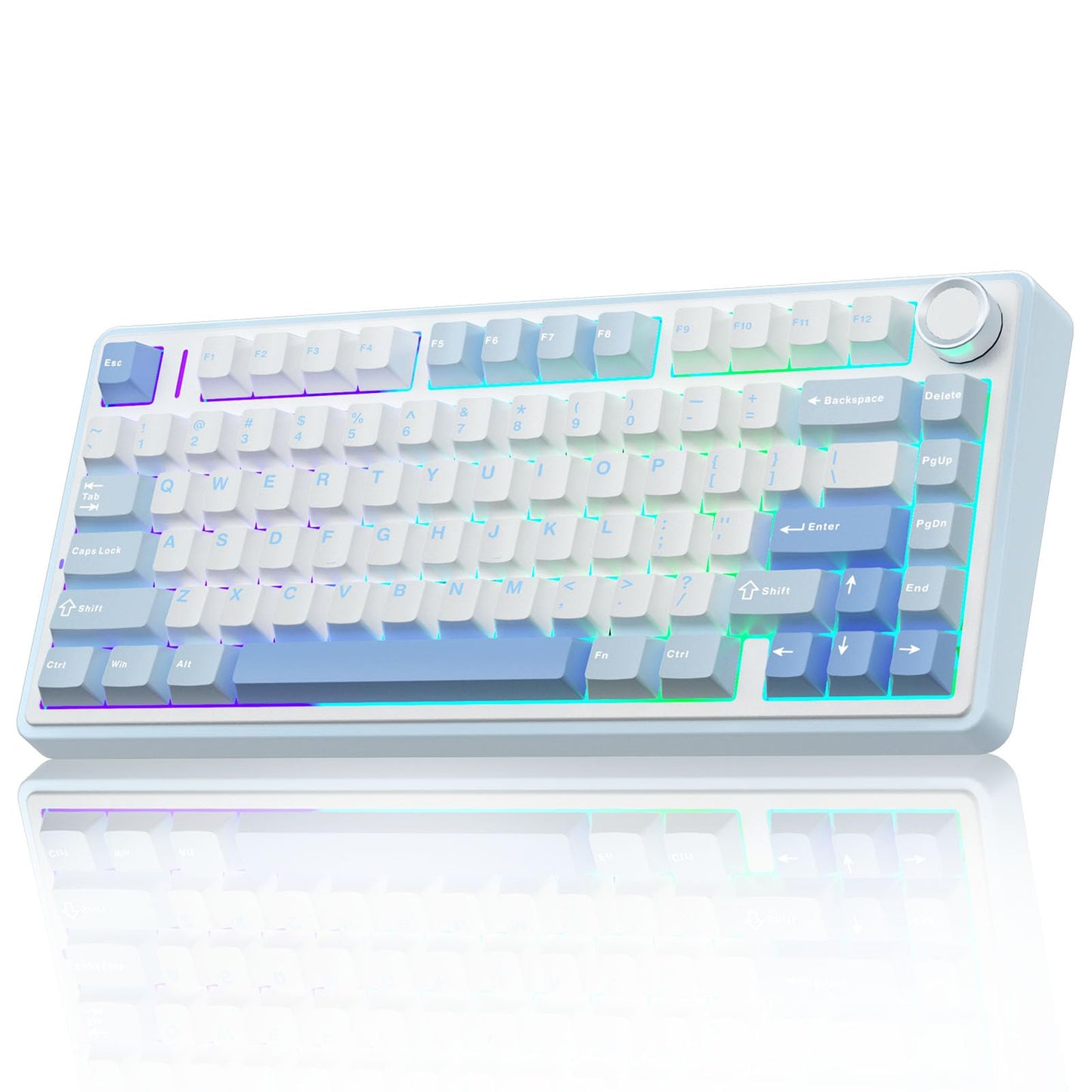 AULA F75 75% Wireless Mechanical Keyboard,2.4Ghz/Type-C/BT5.0 Gaming Keyboards,Advanced Structure,Side Engraved,RGB Backlight,Hot Swappable Custom Keyboard for PC/Mac (Black)
