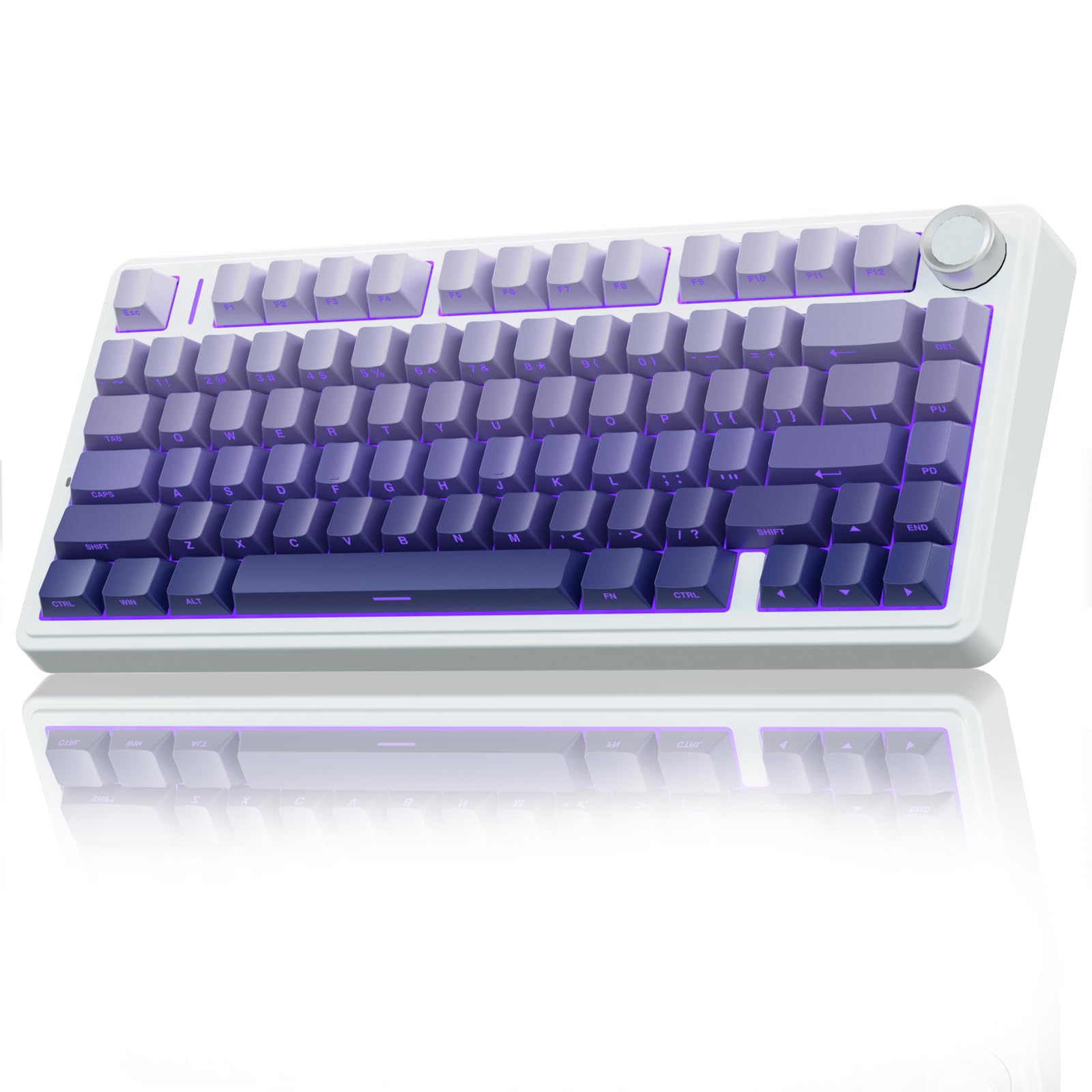 AULA F75 75% Wireless Mechanical Keyboard,2.4Ghz/Type-C/BT5.0 Gaming Keyboards,Advanced Structure,Side Engraved,RGB Backlight,Hot Swappable Custom Keyboard for PC/Mac (Black)