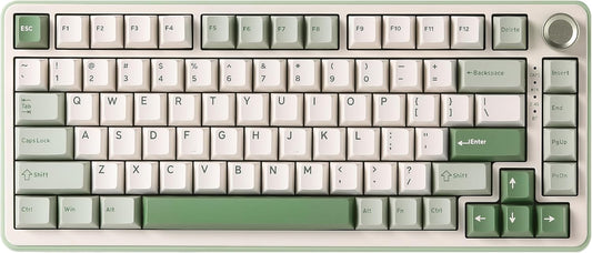 YUNZII B75 PRO Wireless Mechanical Keyboard,75% Gaming Keyboard Gasket Hot Swap Custom Keyboard with Knob,Pre-lubed Switches RGB,Bluetooth/Type-C/2.4G (Matcha Green, Milk Switch)