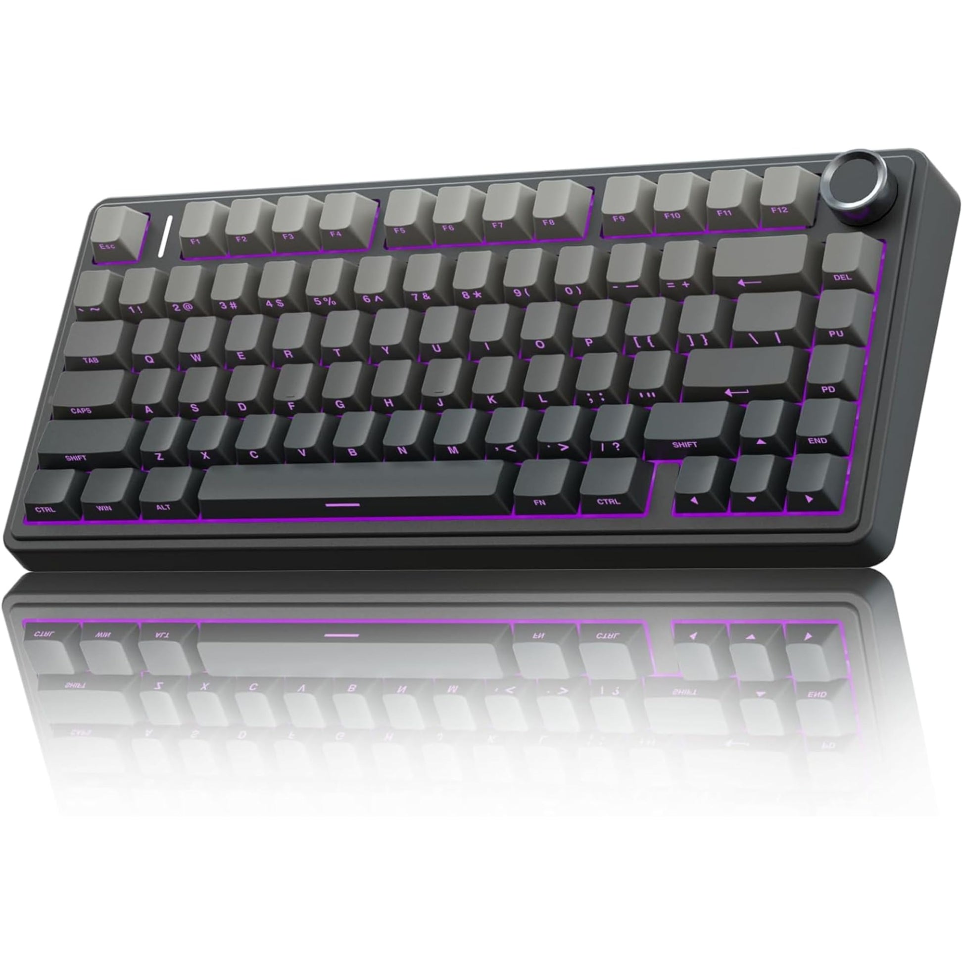 AULA F75 75% Wireless Mechanical Keyboard,2.4Ghz/Type-C/BT5.0 Gaming Keyboards,Advanced Structure,Side Engraved,RGB Backlight,Hot Swappable Custom Keyboard for PC/Mac (Black)