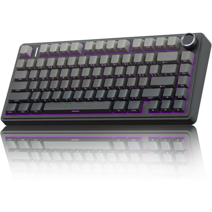 AULA F75 75% Wireless Mechanical Keyboard,2.4Ghz/Type-C/BT5.0 Gaming Keyboards,Advanced Structure,Side Engraved,RGB Backlight,Hot Swappable Custom Keyboard for PC/Mac (Black)