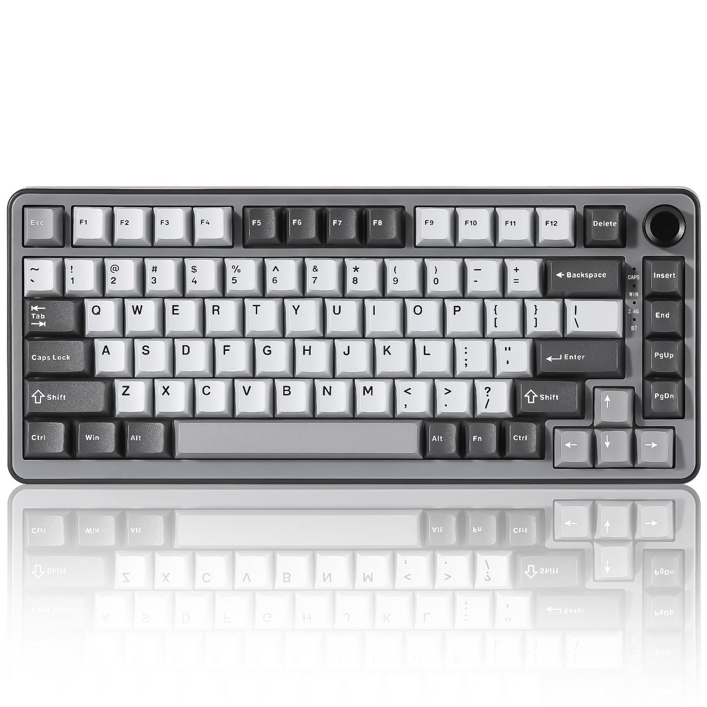 YUNZII B75 PRO Wireless Mechanical Keyboard,75% Gaming Keyboard Gasket Hot Swap Custom Keyboard with Knob,Pre-lubed Switches RGB,Bluetooth/Type-C/2.4G (Matcha Green, Milk Switch)