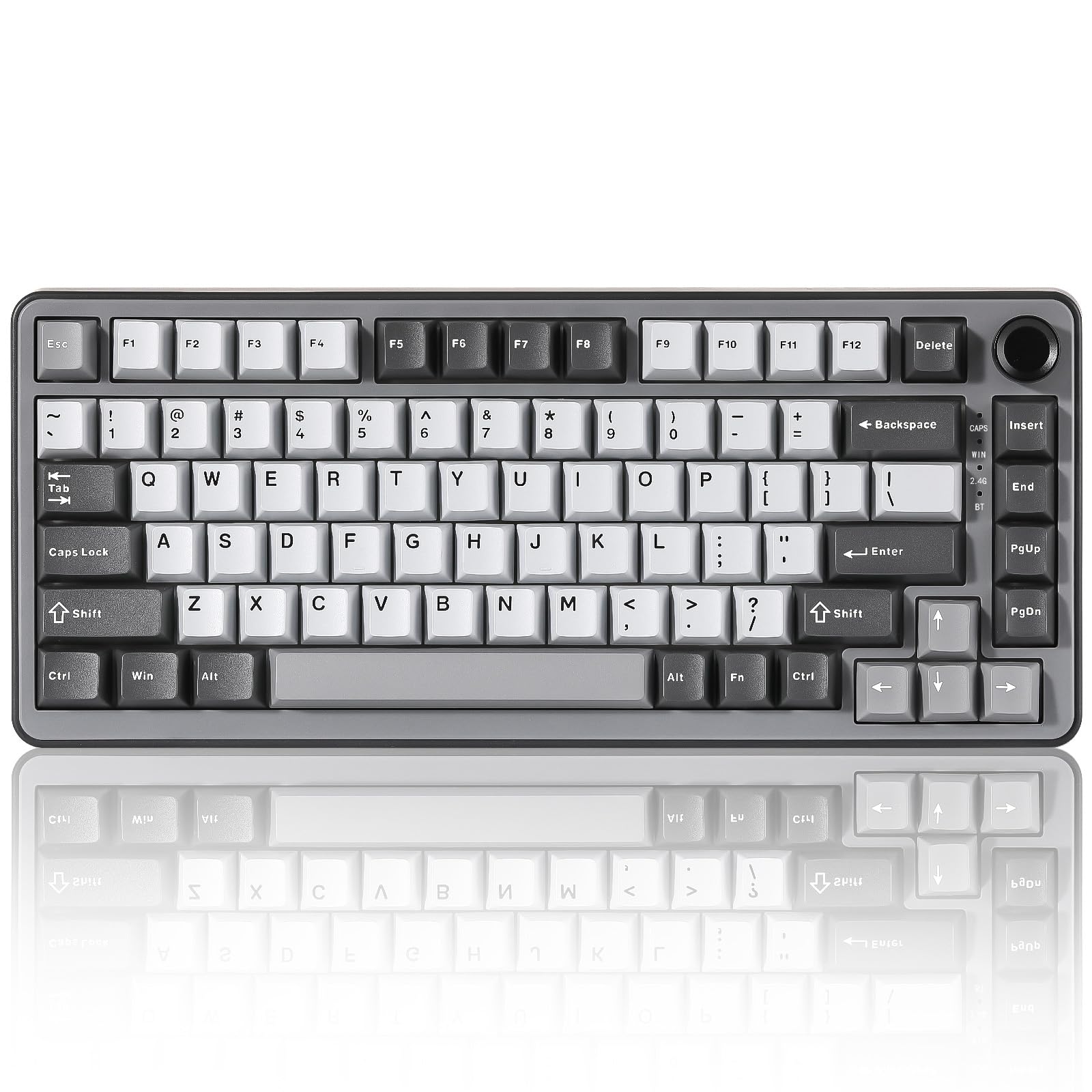 YUNZII B75 PRO Wireless Mechanical Keyboard,75% Gaming Keyboard Gasket Hot Swap Custom Keyboard with Knob,Pre-lubed Switches RGB,Bluetooth/Type-C/2.4G (Matcha Green, Milk Switch)