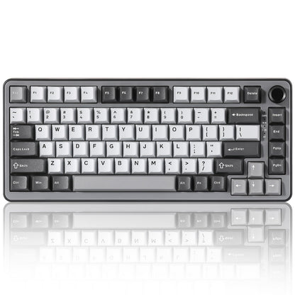 YUNZII B75 PRO Wireless Mechanical Keyboard,75% Gaming Keyboard Gasket Hot Swap Custom Keyboard with Knob,Pre-lubed Switches RGB,Bluetooth/Type-C/2.4G (Matcha Green, Milk Switch)