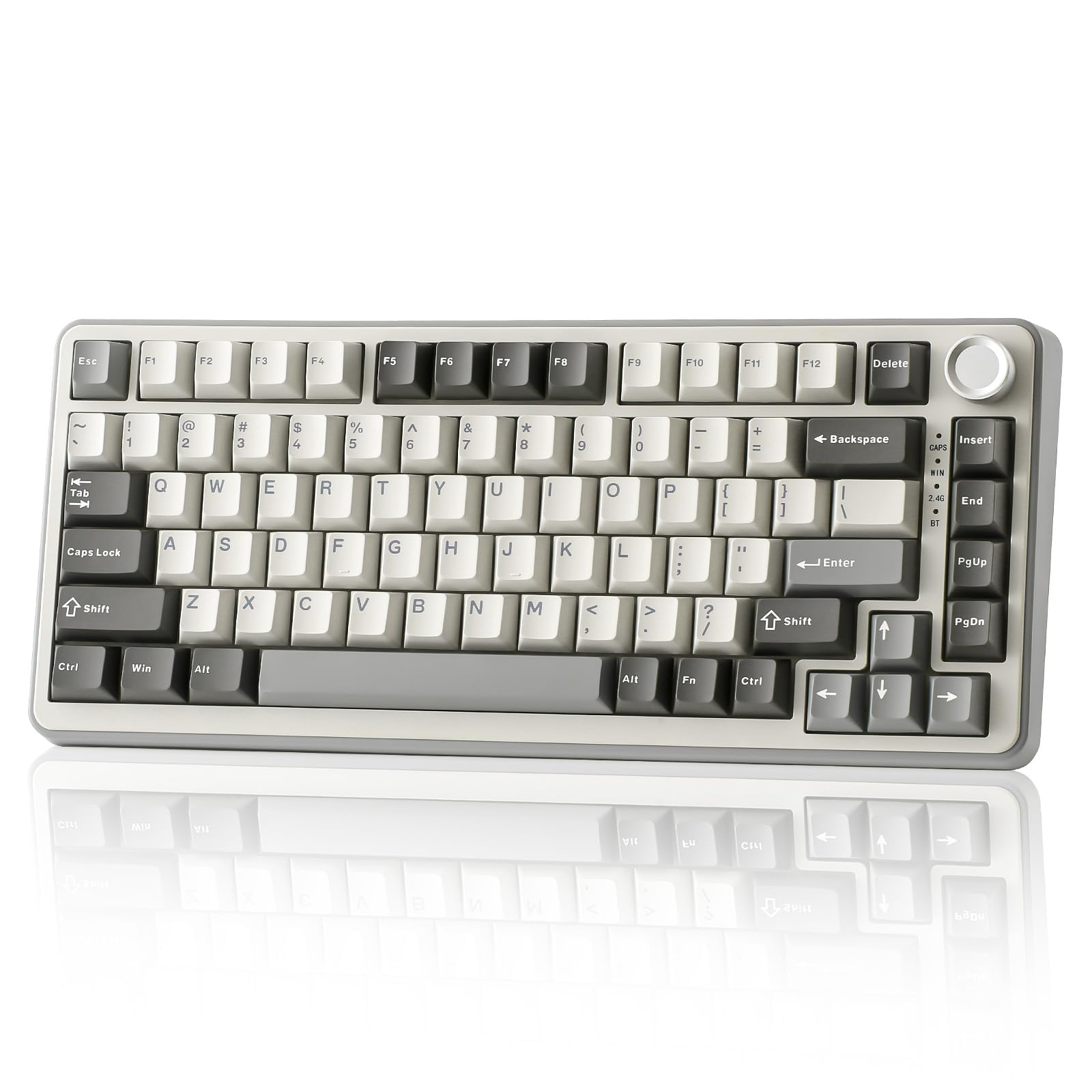YUNZII B75 PRO Wireless Mechanical Keyboard,75% Gaming Keyboard Gasket Hot Swap Custom Keyboard with Knob,Pre-lubed Switches RGB,Bluetooth/Type-C/2.4G (Matcha Green, Milk Switch)