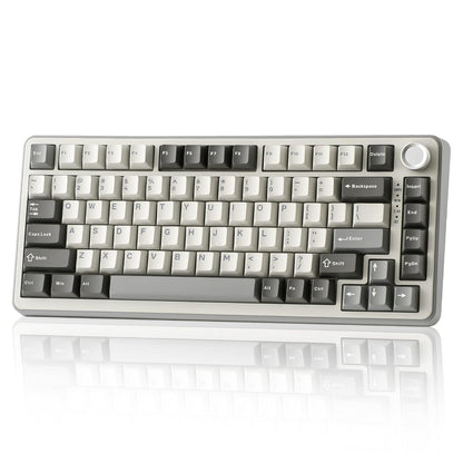 YUNZII B75 PRO Wireless Mechanical Keyboard,75% Gaming Keyboard Gasket Hot Swap Custom Keyboard with Knob,Pre-lubed Switches RGB,Bluetooth/Type-C/2.4G (Matcha Green, Milk Switch)