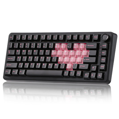 YUNZII B75 PRO Wireless Mechanical Keyboard,75% Gaming Keyboard Gasket Hot Swap Custom Keyboard with Knob,Pre-lubed Switches RGB,Bluetooth/Type-C/2.4G (Matcha Green, Milk Switch)